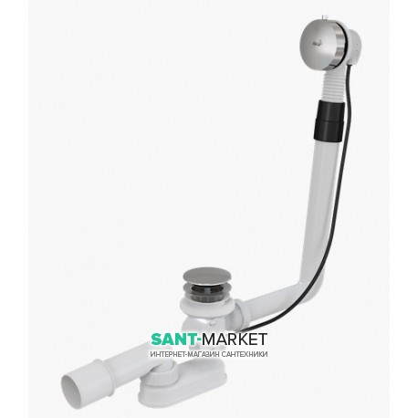 Сифон для ванни AlcaPlast автомат комплект метал хром A552KM