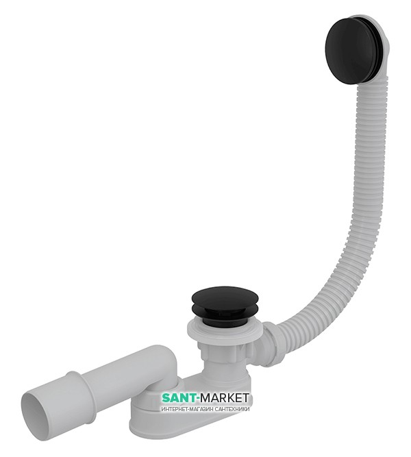 Сифон для ванни AlcaPlast Click-Clack чорний матовий A507BLACK