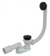 Сифон для ванни AlcaPlast Click-Clack чорний матовий A507BLACK