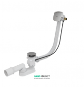 Сифон для ванны AlcaPlast с напуском воды через перелив хром A565CRM1-100