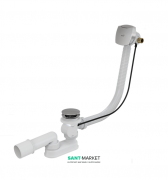 Сифон для ванны AlcaPlast с напуском воды через перелив хром A564KM1-80