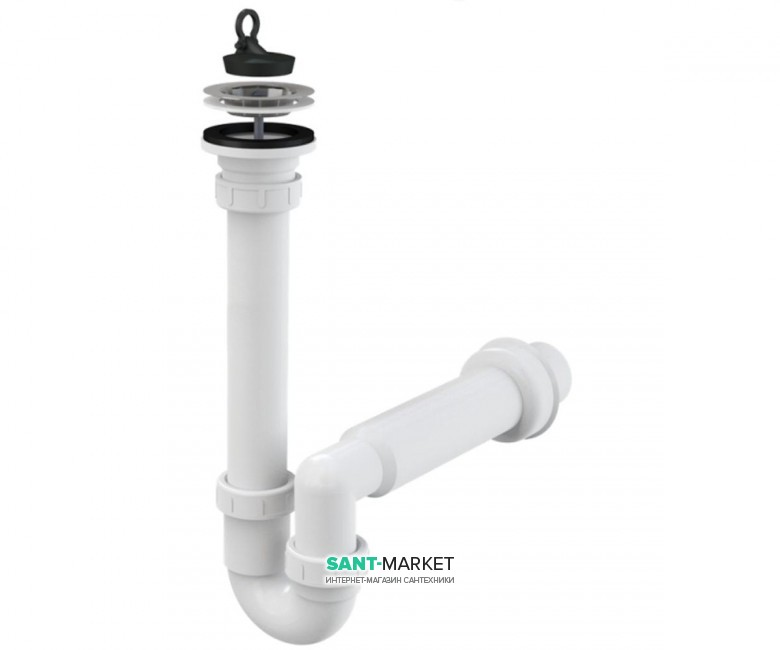 Сифон для мойки AlcaPlast с peшeткой из нержавеющей стали A800-DN50