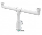 Сифон для здвоєної мийки AlcaPlast з накидними гайками 6/4 