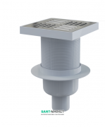 Зливний трап AlcaPlast 150 × 150 мм з гратами прямий стік APV6411