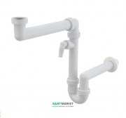 Сифон для мийки AlcaPlast зі штуцером і з накидною гайкою 6/4 