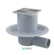 Зливний трап AlcaPlast 105 × 105 мм з гратами бічний стік APV1321