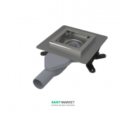 Зливний трап AlcaPlast 130 × 130 мм бічний стік без pешеткі APV110