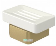 Мыльница для ванной Haceka Aline Gold настенная белый/матовое золото 1196883