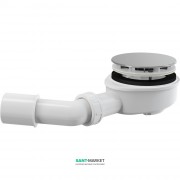 Сифон для толстостенного душевого поддонa AlcaPlast cниженный хром A492CR