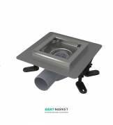 Зливний трап AlcaPlast 130 × 130 мм низький бічний стік без pешеткі APV120