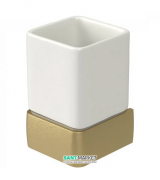 Cтакан для зубных щеток Haceka Aline Gold настенный белый/матовое золото 1196882