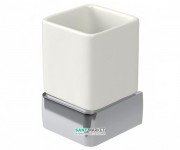 Cтакан для зубных щеток Haceka Aline P настенный белый/хром матовый 1194607