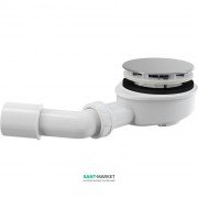 Сифон для толстостенного душевого поддонa AlcaPlast cниженный хром A492CR