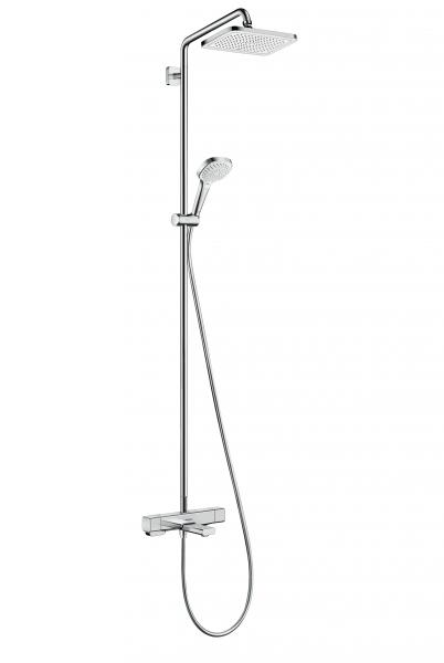 Душова стійка Hansgrohe Croma E Showerpipe 280 1jet EcoSmart з верхнім і ручним душем хром 27660000