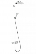 Душова стійка Hansgrohe Croma E Showerpipe 280 1jet EcoSmart з верхнім і ручним душем хром 27660000