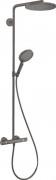 Душова стійка Hansgrohe Raindance Select S Showerpipe 240 1jet з верхнім і ручним душем чорний хром шліфований 27633340