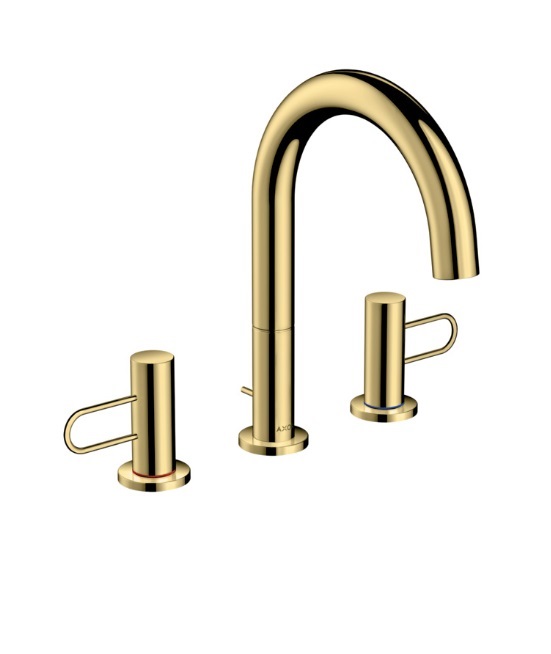 Смеситель для раковины Hansgrohe Axor Uno на 3 отверстия золото 38054930