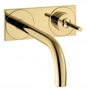 Смеситель для раковины Hansgrohe Axor Uno настенный золото 38112930