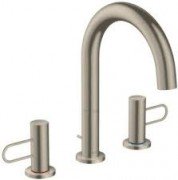 Смеситель для раковины Hansgrohe Axor Uno на 3 отверстия шлифованный никель 38054820