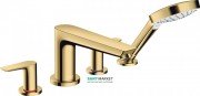 Смеситель на край ванны Hansgrohe Talis E двухвентильный с ручным душем полированное золото 71748990