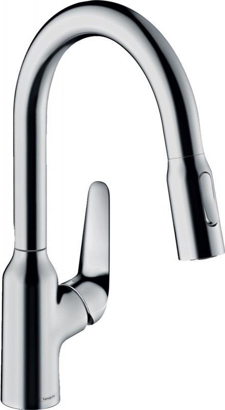 Смеситель для кухни Hansgrohe Focus M42 180 Eco с вытяжным изливом 2jet хром 71862000