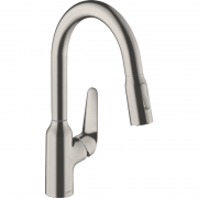 Смеситель для кухни Hansgrohe Focus M42 180 с вытяжным душем 2jet sBox сталь 71821800