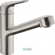 Смеситель для кухни Hansgrohe Focus M42 150 с вытяжным изливом 1jet sBox сталь 71829800