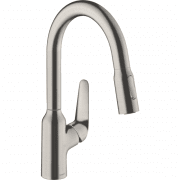 Смеситель для кухни Hansgrohe Focus M42 180 с вытяжным душем 2jet sBox сталь 71821800