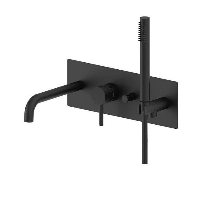 Змішувач для ванни прихованого монтажу з виливом та душовим гарнітуром Paffoni Light LIG 001 NO