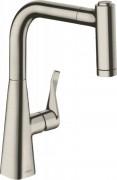 Смеситель для кухни Hansgrohe Metris M71 220 2jet sBox с вытяжным изливом однорычажный сталь 73800800