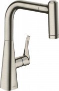Смеситель для кухни Hansgrohe Metris M71 220 2jet sBox с вытяжным изливом однорычажный сталь 73800800
