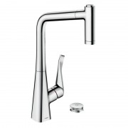 Смеситель для кухни Hansgrohe Metris Select M71 320 2jet sBox с вытяжным изливом однорычажный на 2 отверстия хром 73806000