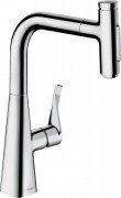 Смеситель для кухни Hansgrohe Metris Select M71 240 2jet sBox с вытяжным изливом однорычажный хром 73817000