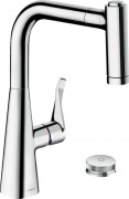 Смеситель для кухни Hansgrohe Metris Select M71 220 Eco 2jet sBox с вытяжным изливом однорычажный хром 73826000