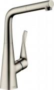 Смеситель для кухни Hansgrohe Metris M71 320 1jet sBox с вытяжным изливом однорычажный сталь 73812800