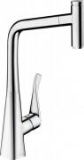 Смеситель для кухни Hansgrohe Metris Select M71 320 Eco 1jet sBox с вытяжным изливом однорычажный хром 73807000