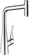Смеситель для кухни Hansgrohe Metris Select M71 320 2jet sBox с вытяжным изливом однорычажный хром 73816000