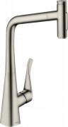 Смеситель для кухни Hansgrohe Metris Select M71 320 2jet sBox с вытяжным изливом однорычажный сталь 73816800