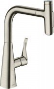 Смеситель для кухни Hansgrohe Metris Select M71 240 2jet sBox с вытяжным изливом однорычажный сталь 73817800