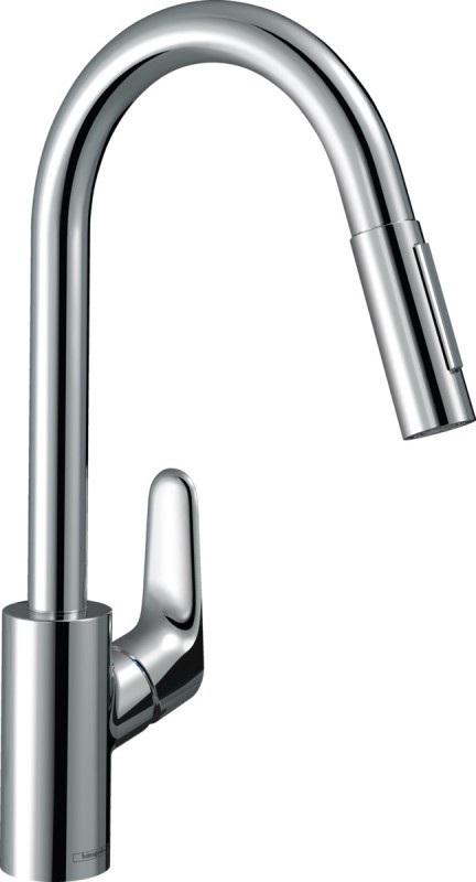 Смеситель для кухни Hansgrohe Focus M41 240 2jet Sbox с вытяжным изливом однорычажный хром 73880000