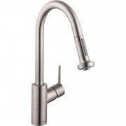 Смеситель для кухни Hansgrohe Talis M52 220 2jet Sbox с вытяжным изливом однорычажный сталь 73863800