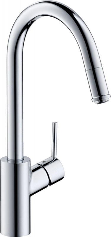 Смеситель для кухни Hansgrohe Talis M52 260 Eco 1jet Sbox с вытяжным изливом однорычажный хром 73878000