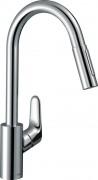 Смеситель для кухни Hansgrohe Focus M41 240 2jet Sbox с вытяжным изливом однорычажный хром 73880000