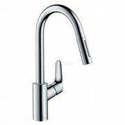 Смеситель для кухни Hansgrohe Focus M41 240 Eco 2jet Sbox с вытяжным изливом однорычажный хром 73895000