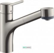 Змішувач для кухні Hansgrohe Talis M52 170 2jet з витяжним виливом змішувач сталь 73860800