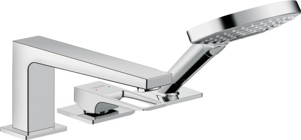 Смеситель на борт ванны Hansgrohe Metropol на 3 отверстия с рукояткой-петлей хром 74550000