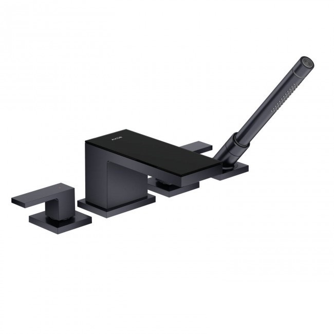 Смеситель на борт ванны Hansgrohe Axor MyEdition чёрный матовый/чёрное стекло 47430350