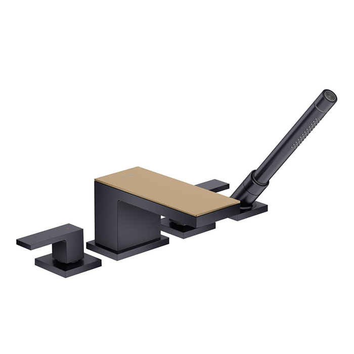 Смеситель на борт ванны Hansgrohe Axor MyEdition чёрный матовый/брашированная бронза 47430360