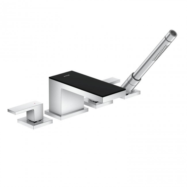 Смеситель на борт ванны Hansgrohe Axor MyEdition хром/чёрное стекло 47430600