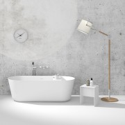 Ванна каменная отдельностоящая овальная Istone Ollie 170х75 см белый матовый WD65160